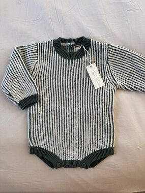 NWT Rylee + Cru Striped Knit Baby Onesie 3-6m